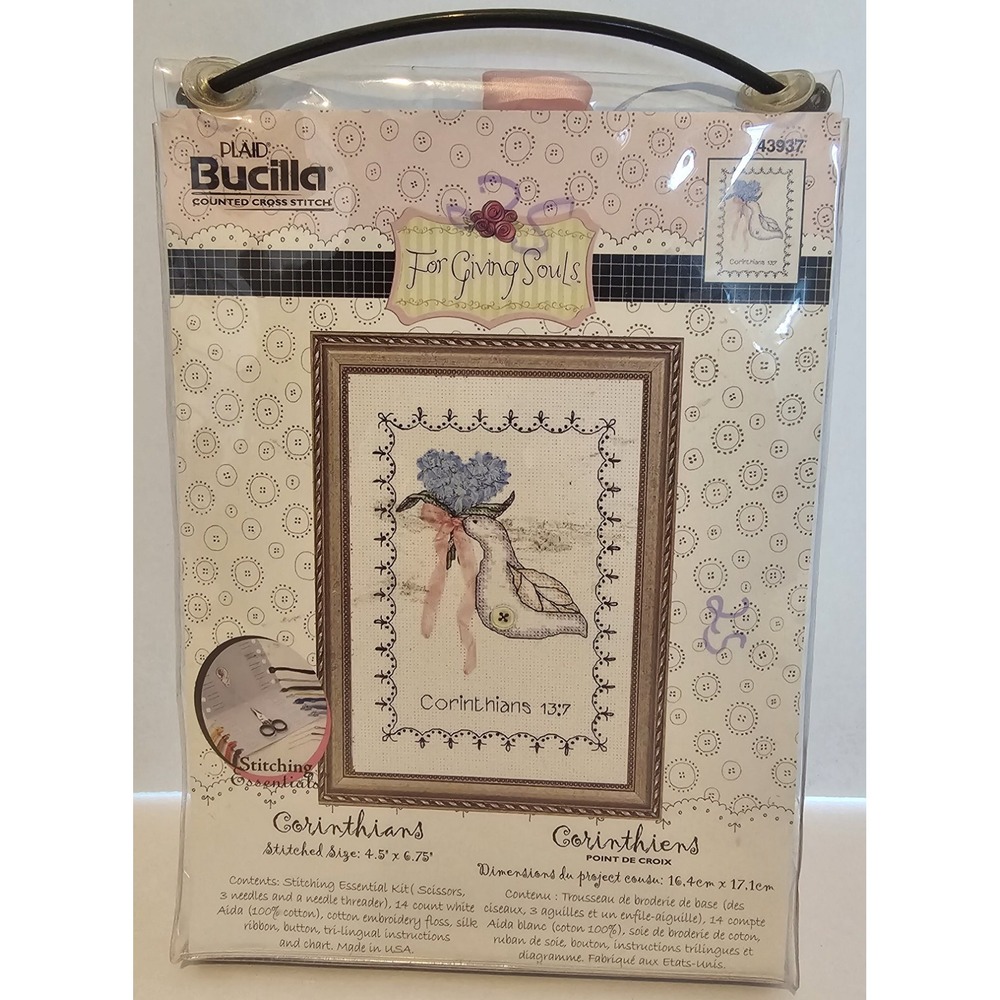 Vintage Bucilla Corinthians 13:7 Cross Stitch Kit